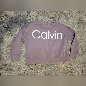 Calvin Klein Lavender Crop Crewneck Sweatshirt
